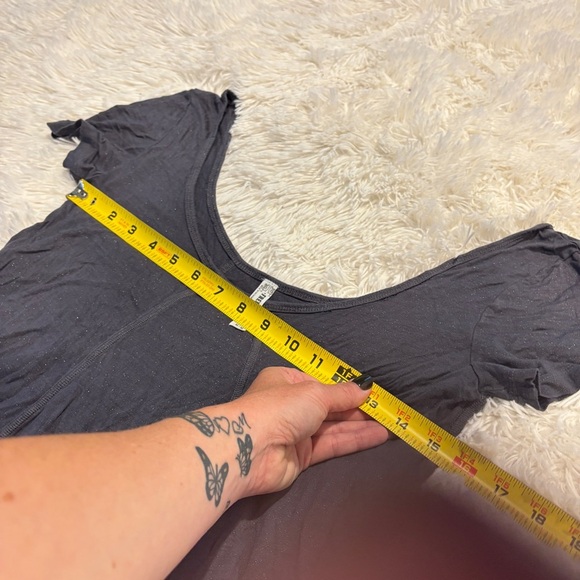 Free People Gray Silver Sparkle Swing Top Woman’s size medium - Picture 4 of 11